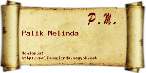 Palik Melinda névjegykártya